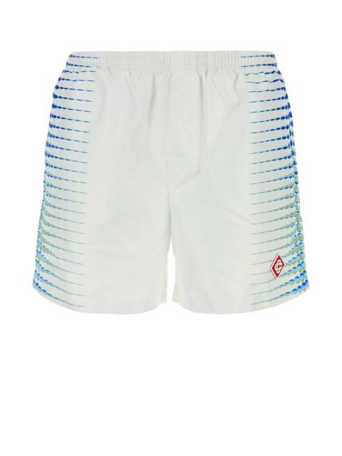 CASABLANCA Casablanca Men White Polyester Swimming Shorts