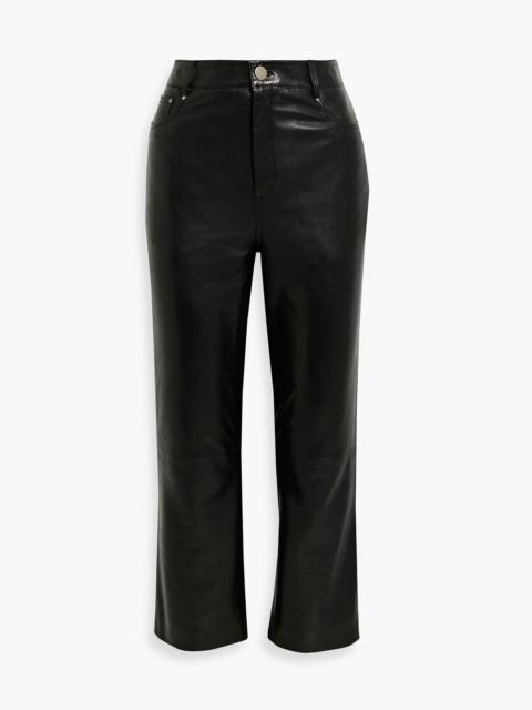 Other Designers Selma cropped leather bootcut pants