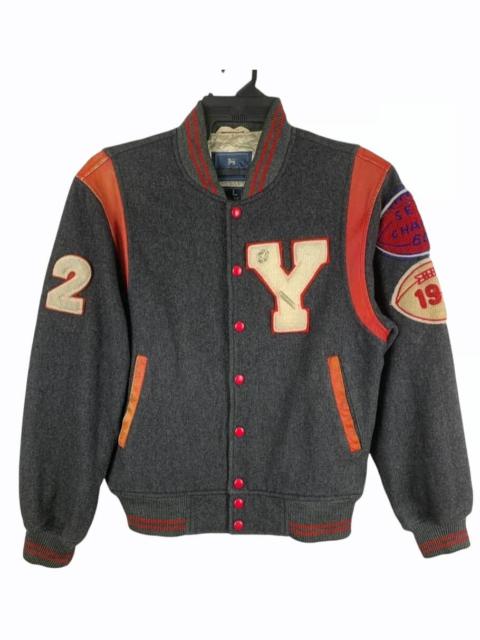 Other Designers Vintage Macbeth Wool Leather In Shoulder Varsity Jacket