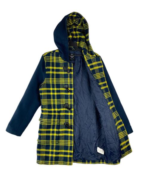 Other Designers Vintage - Vtg 90s AGNES B wool duffle coat yellow plaid design