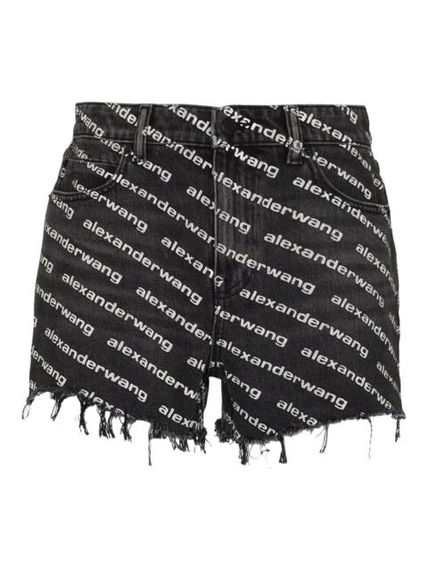 Alexander Wang Bite Shorts Grey Aged With White Logo