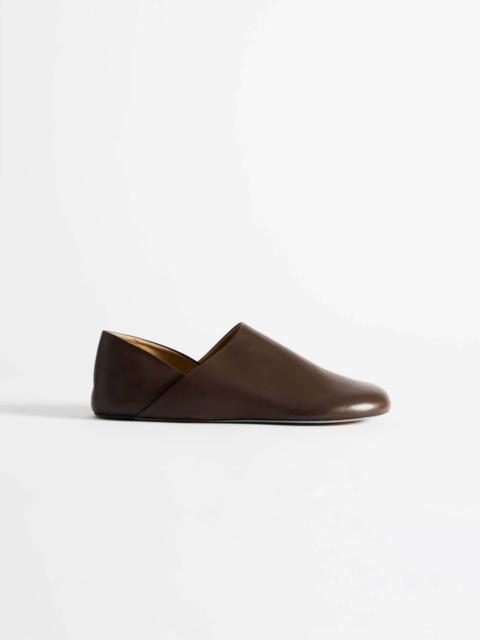 JW Anderson MENS SLIPPER MULES IN CHOCOLATE BROWN