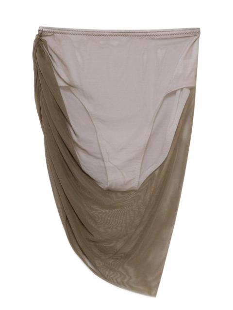 NORMA KAMALI Diana draped mesh mini skirt