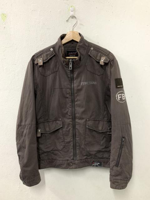 Other Designers Fubu Jeans Faded Distressed Zipper Jacket Multi pocket