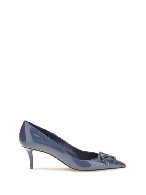 Valentino Valentino Garavani VLogo Patent Leather Pumps Blue