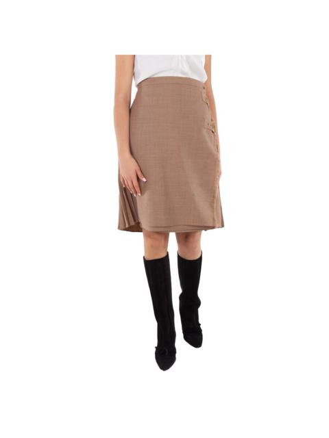 Burberry Burberry Panel Pleated Wool Kilt