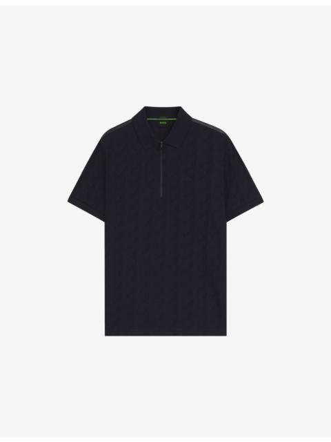 BOSS Brand-Embossed Short-Sleeved Cotton Polo Shirt