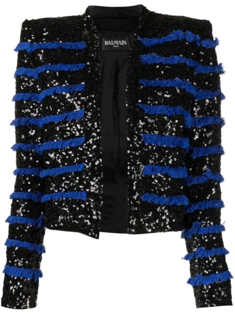 Balmain fringed sequinned jacket