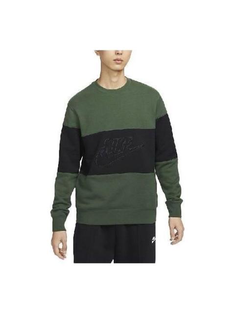 Nike Nike Club+ French Terry Crewneck Sweatshirt 'Green Black' FB7849-323