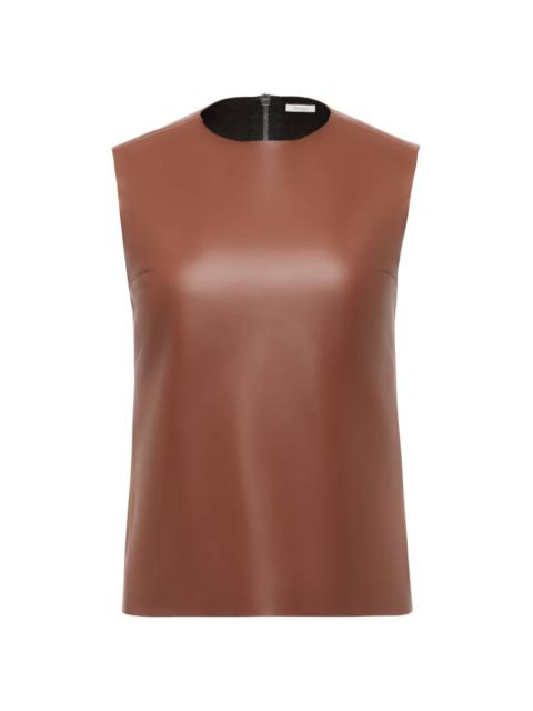 sleeveless leather top