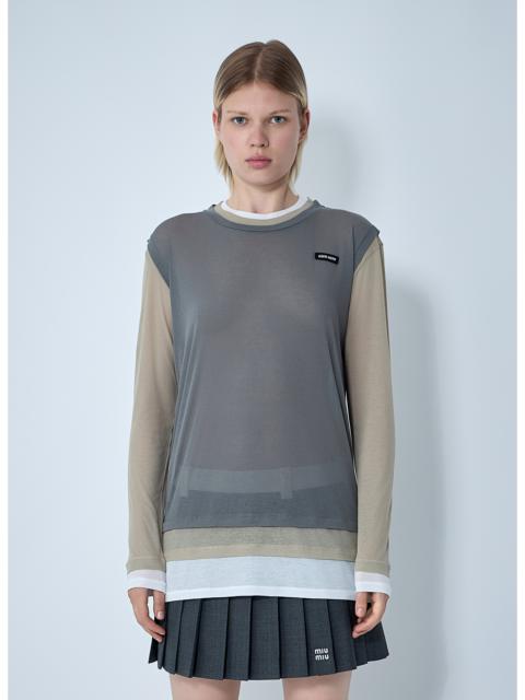 Miu Miu Miu Miu Women Set Of Three Logo Motif T-Shirts