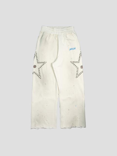 SATOSHI NAKAMOTO STAR STUDDED SWEATPANTS
