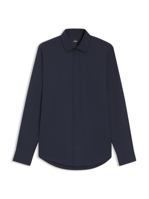 BOSS REGULAR-FIT SHIRT IN ITALIAN MONOGRAMMED COTTON