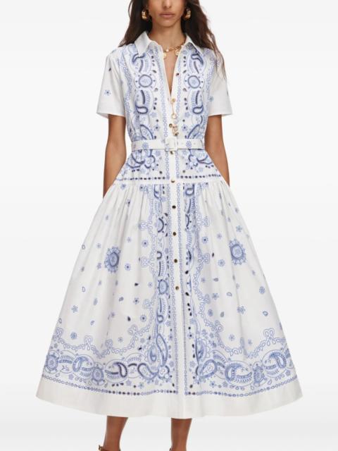 self-portrait Self-portrait Paisley-print Belted Shirt Dress