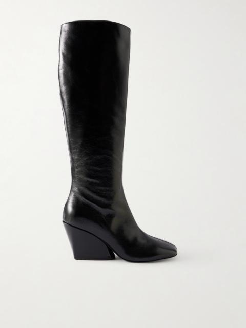 Proenza Schouler Slant Glossed-leather Knee Boots