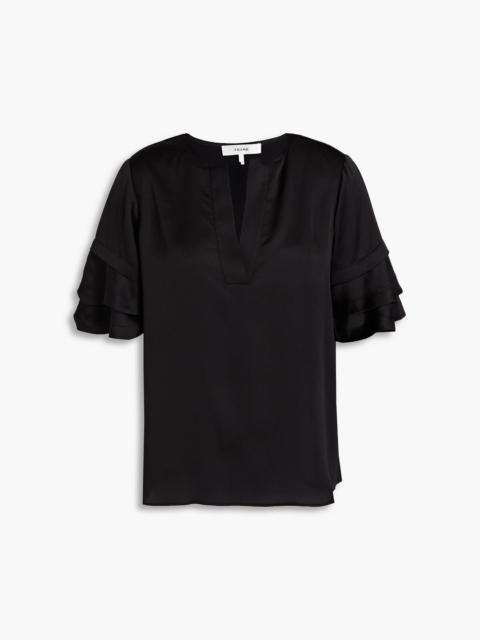 FRAME Ruffled satin blouse