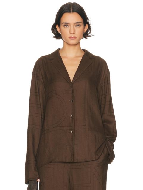 TOTEME Monogram Flannel PJ Top