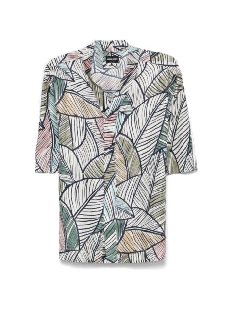 leaves-print shirt