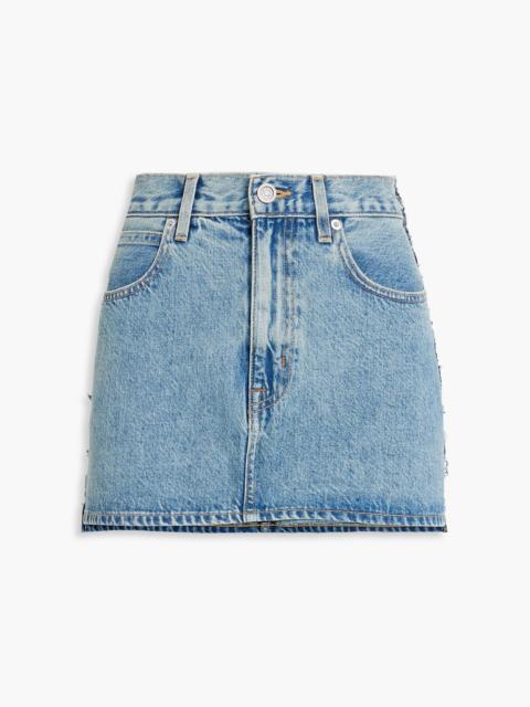 SLVRLAKE Re-work paneled denim mini skirt