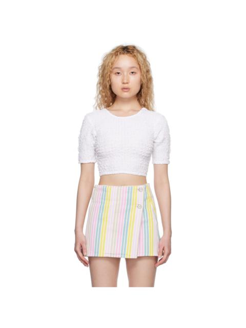 GANNI White Smocked T-Shirt