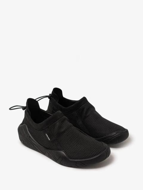 Stone Island Shadow Project Stone Island Shadow Project Black Moc Debossed Leather & Mesh Trainers