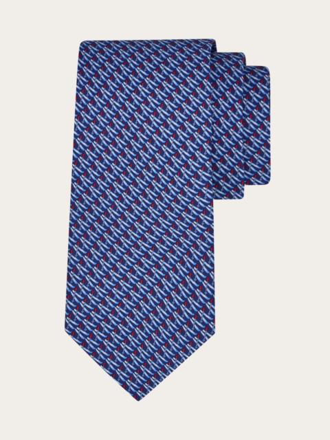 FERRAGAMO Ski print silk tie