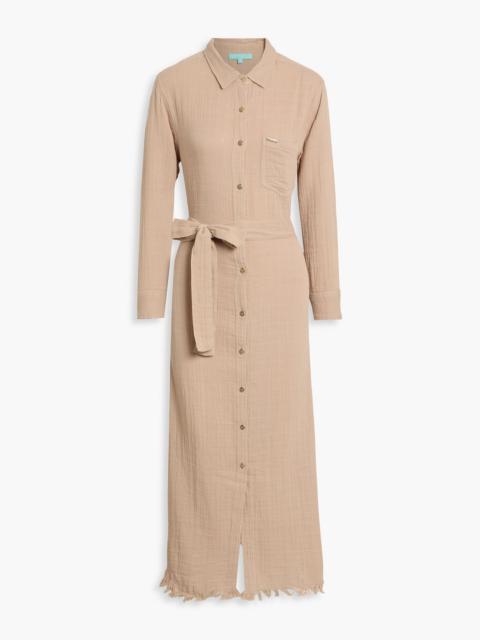 MELISSA ODABASH Margot frayed cotton-gauze maxi dress