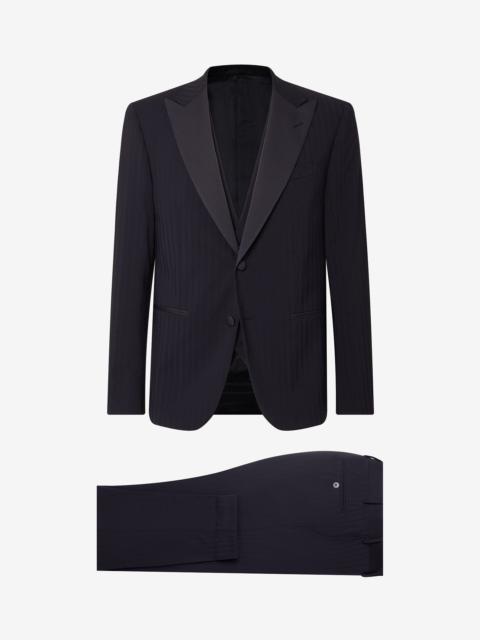 CORNELIANI Navy blue pure wool tuxedo with waistcoat