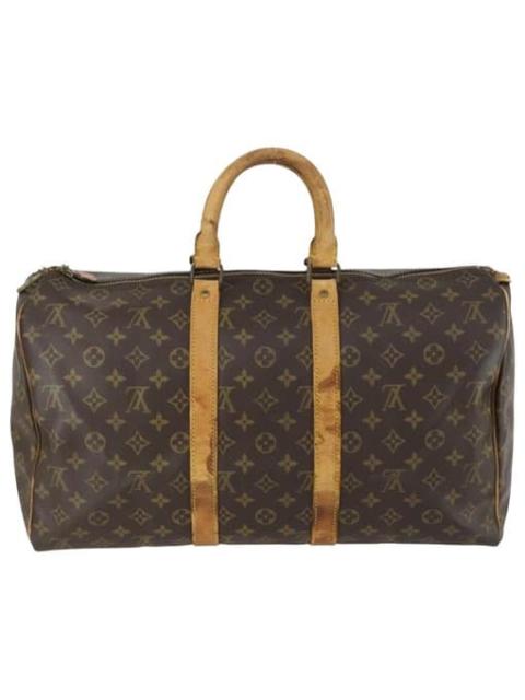 Louis Vuitton Keepall leather travel bag