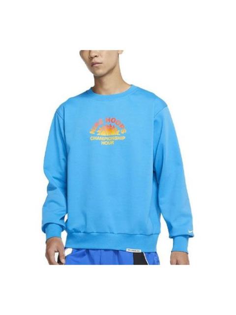 Nike Nike Standard Issue Pattern Printing Loose Round Neck Sports Blue DJ3025-446