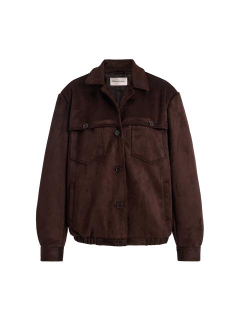 The Frankie Shop Hester Faux Suede Jacket brown