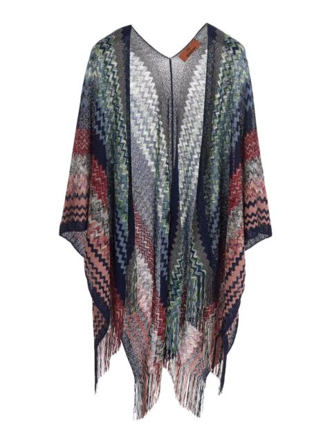 Missoni Missoni Women Cape With Multicolored Motif And Tech Fabric, Multicolored, Women