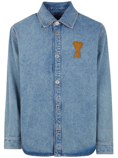 AMI Paris Overshirt With Knitted "Ami De Coeur"