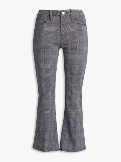 FRAME Le Crop Mini Boot Prince of Wales checked cotton-blend twill bootcut pants