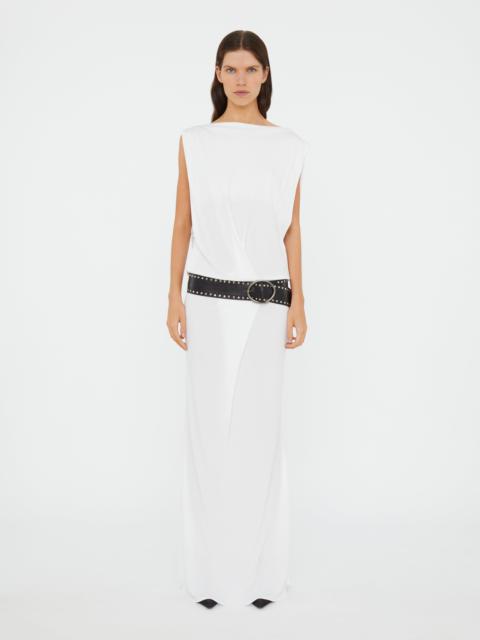 CHRISTOPHER ESBER Leather Belted Drop Jersey Dress