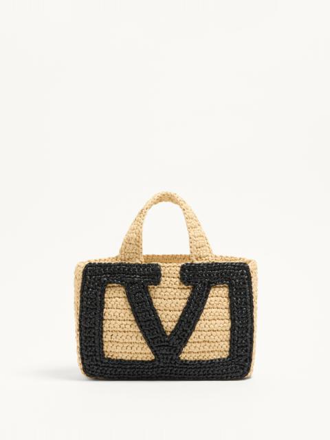 Valentino VALENTINO GARAVANI VIVA SUPERSTAR SMALL SHOPPING BAG IN RAFFIA
