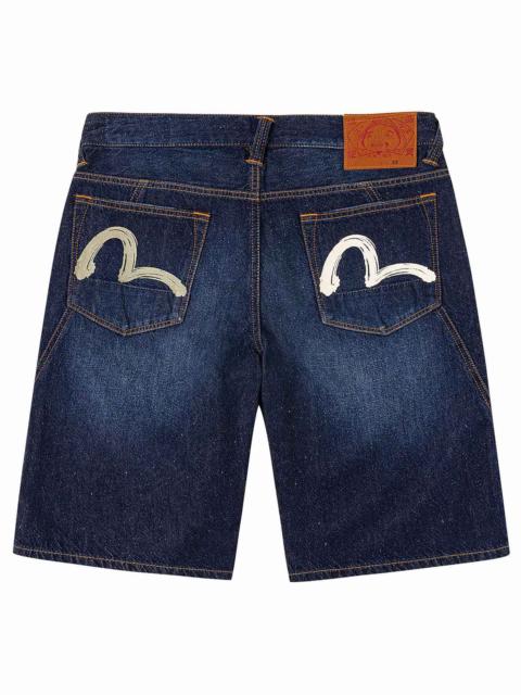 EVISU Seagull Brushstroke Denim Shorts