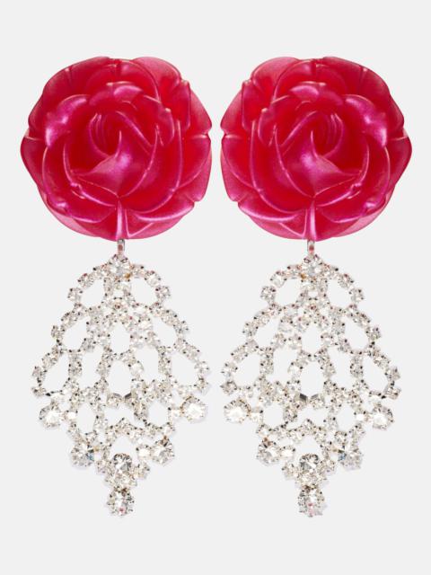 MAGDA BUTRYM Crystal-embellished floral drop earrings