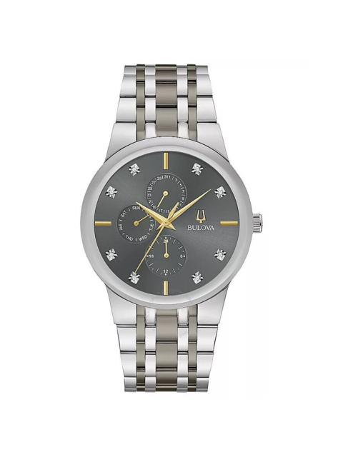 Bulova - Bulova Modern Bul Quartz Diamond Grey Dial Men's Watch 98D186