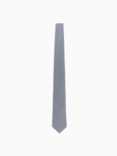 GIORGIO ARMANI PURE SILK TIE WITH JACQUARD STRIPES