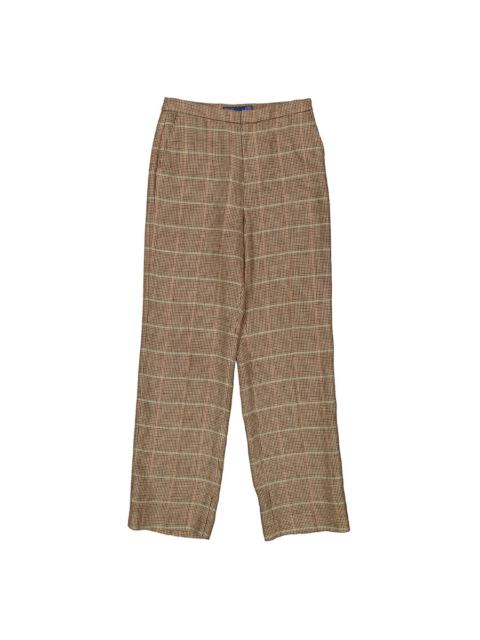 Other Designers Polo Ralph Lauren Straight-Leg Plaid Linen-Silk Trouser