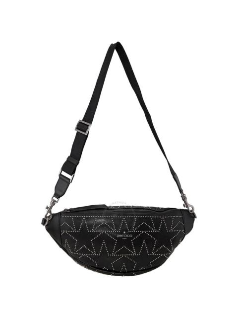 Jimmy Choo Men's Kirt Star Studded Belt Bag in Black/Silver