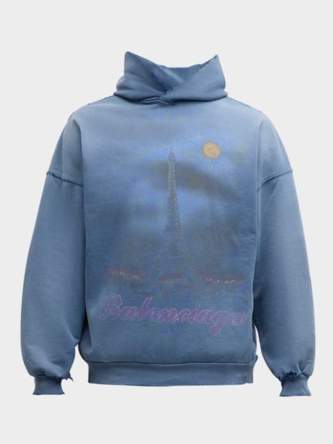 BALENCIAGA Washed Paris Moon Hoodie With distressing