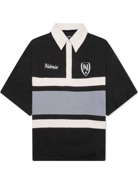 NAHMIAS COLLEGIATE S/S POLO SHIRT - OFF BLACK