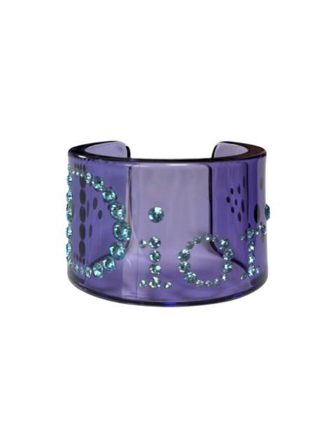 Dior CHRISTIAN DIOR 2004 Lucite Cuff Bracelet with Blue Rhinestones