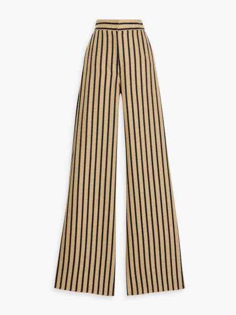 Max Mara Cestino striped linen-blend wide-leg pants