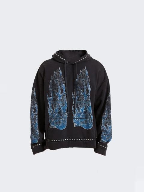 WHO DECIDES WAR Flame Glass Hooded Pullover Coal