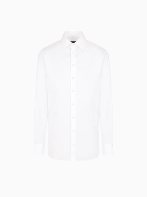 GIORGIO ARMANI Regular-fit shiny-effect cotton shirt