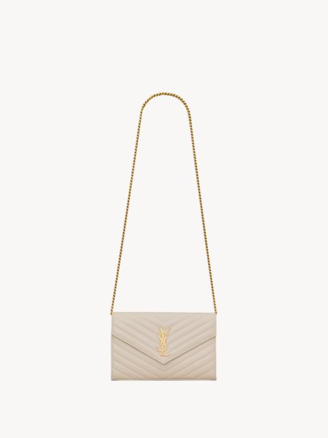 SAINT LAURENT CASSANDRE CHAIN WALLET IN LAMBSKIN
