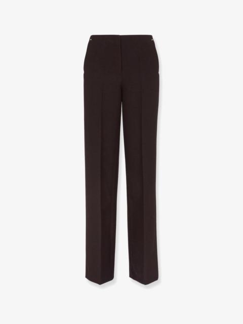 FENDI Virgin Wool Trousers With Metal Ff Details